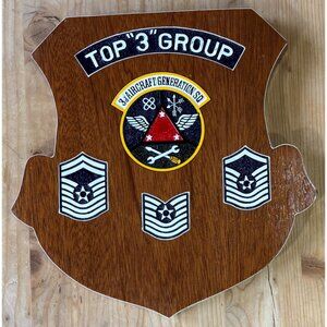 Vintage Vietnam Era Top "3" Group 3d Aircraft Generation Wood Plaque USAF PACAF